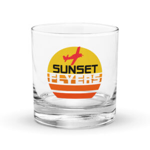 Sunset Flyers Rocks glass