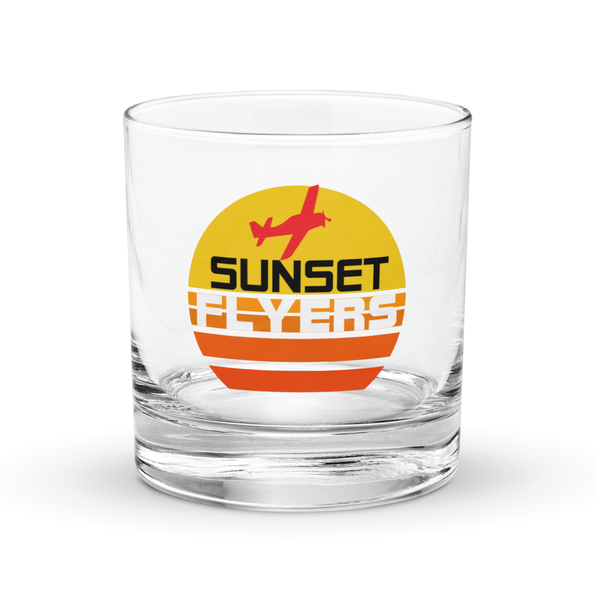 Sunset Flyers Rocks glass